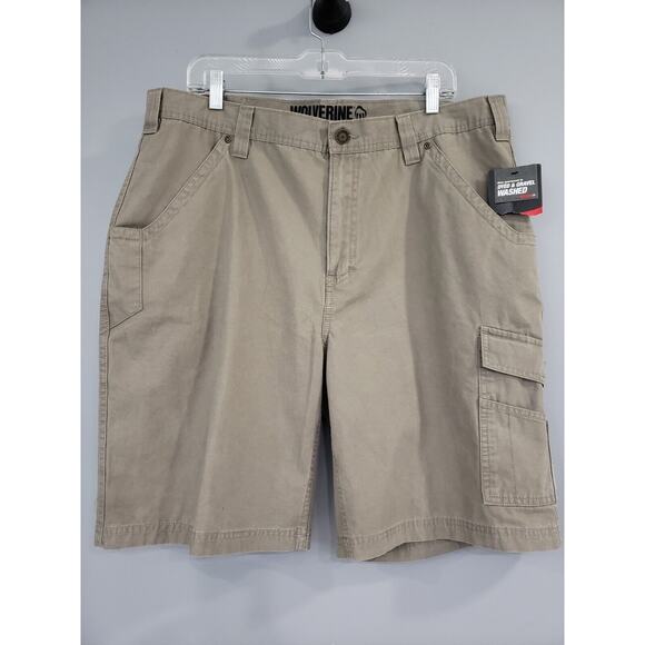 NEW WOLVERINE Men's Terrain Shorts Cargo Khaki Denim Size 38 Inseam‎ 10" - Picture 1 of 4